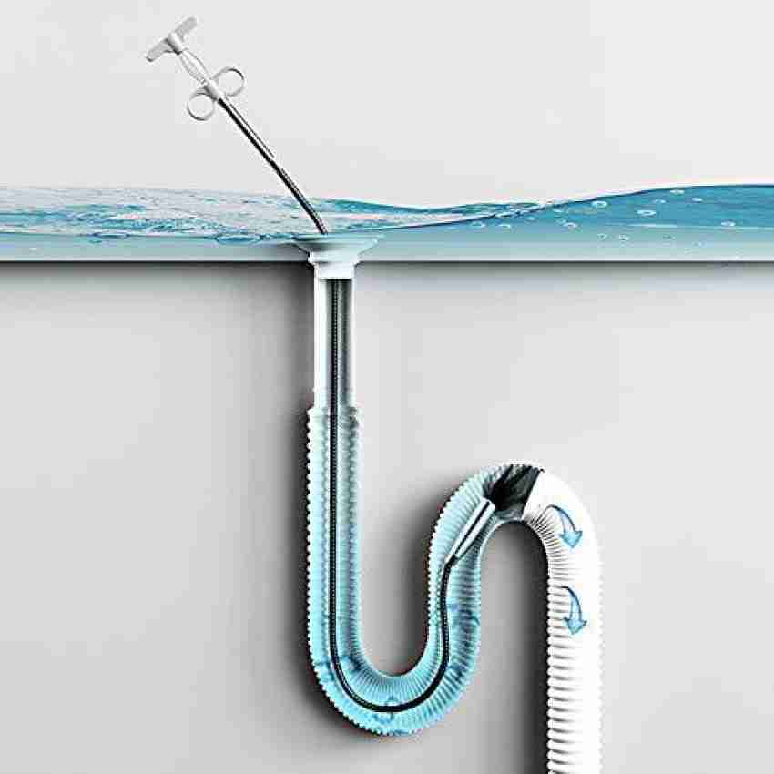 1pc 78 Inches Stainless Steel & Pvc Blue Handheld Drain Snake Clog Remover  For Kitchen, Bathroom, Toilet