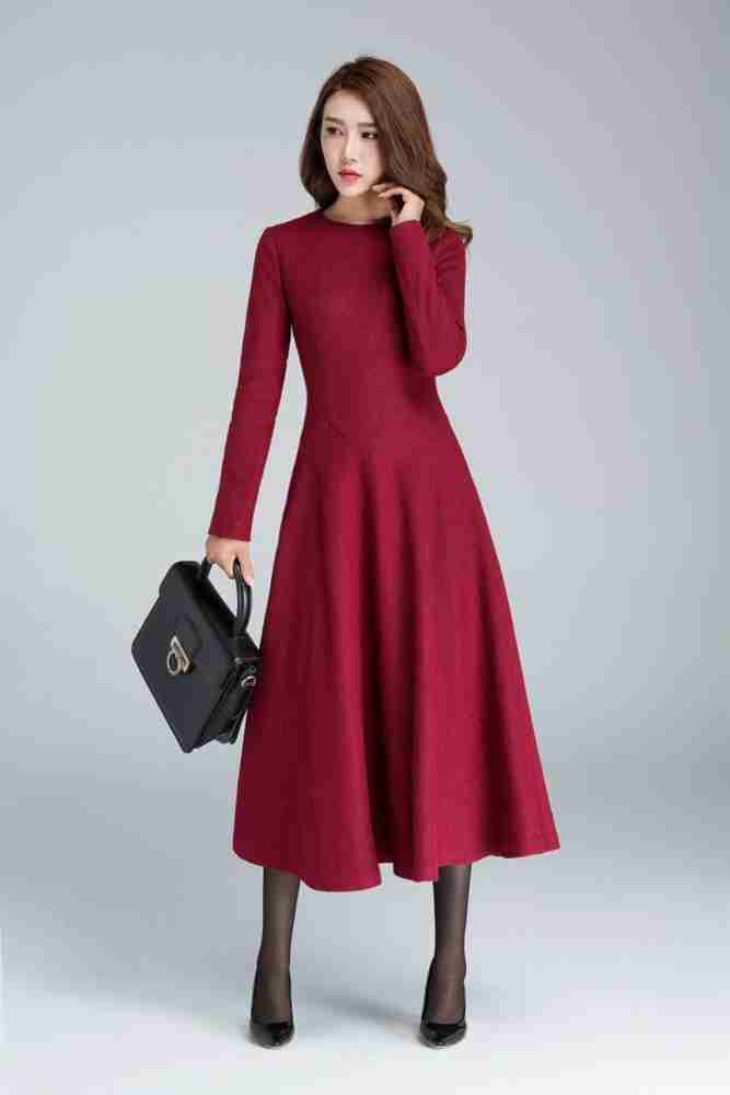 HRJ CREATION Women A line Maroon Dress Buy HRJ CREATION Women A line Maroon Dress Online at Best Prices in India Flipkart