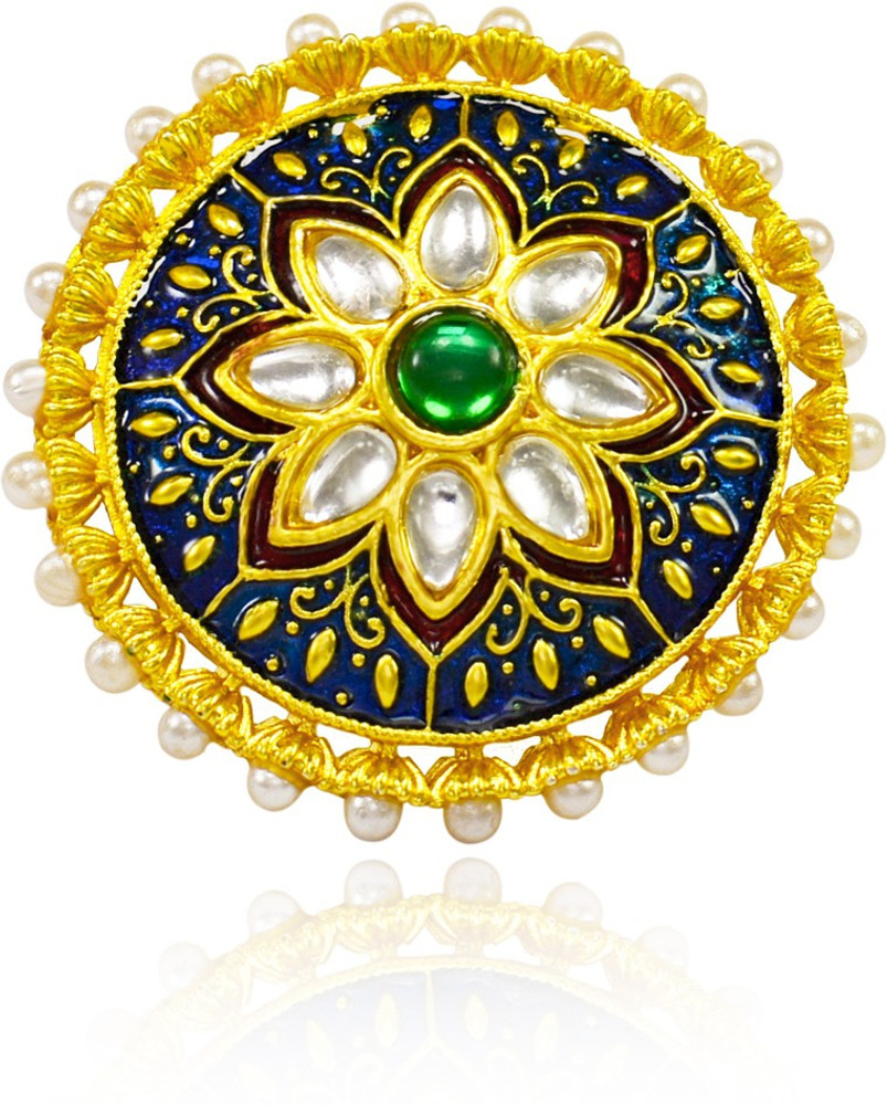 Jewelopia Traditional Kundan Rings Gold Plated For Women Girls Alloy Pearl Gold Plated Ring Price in India Buy Jewelopia Traditional Kundan Rings Gold Plated For Women Girls Alloy Pearl