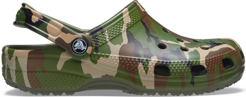 Army shop print crocs