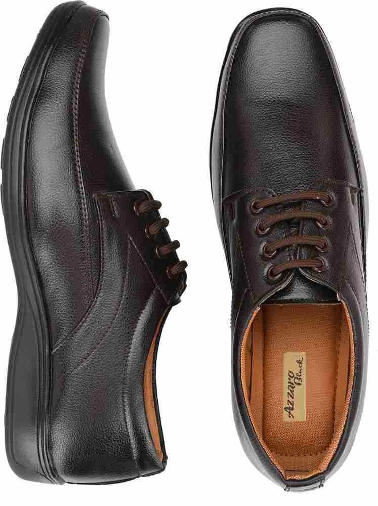 Azzaro Black Men s Brown Synthetic Leather Lace Ups Formal shoes Lace Up For Men