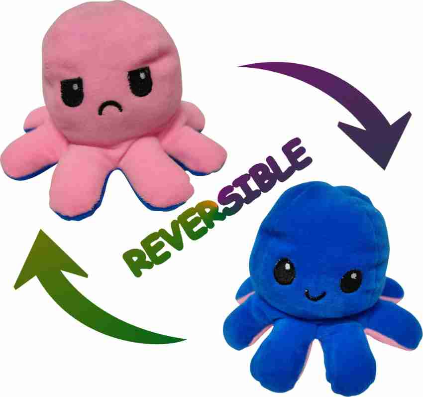 Sanvidecors Emotional (Happy/Sad) Reversible Octopus Plush Toy