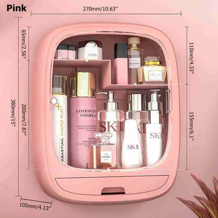 Waterproof Portable Makeup Organizer With Mirror And Brush Holder