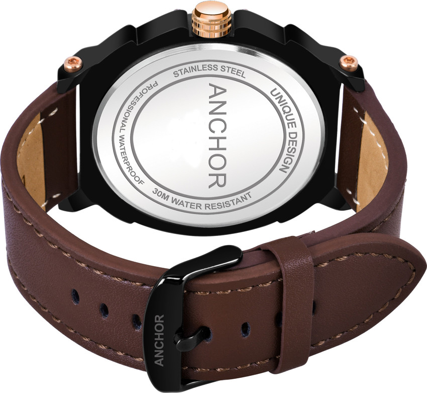 Anchor Quartz Brown Leather Belt Analog Wrist Watch Unique Collection with Rotating Feature Analog Watch For Men Buy Anchor Quartz Brown Leather Belt Analog Wrist Watch Unique Collection with Rotating