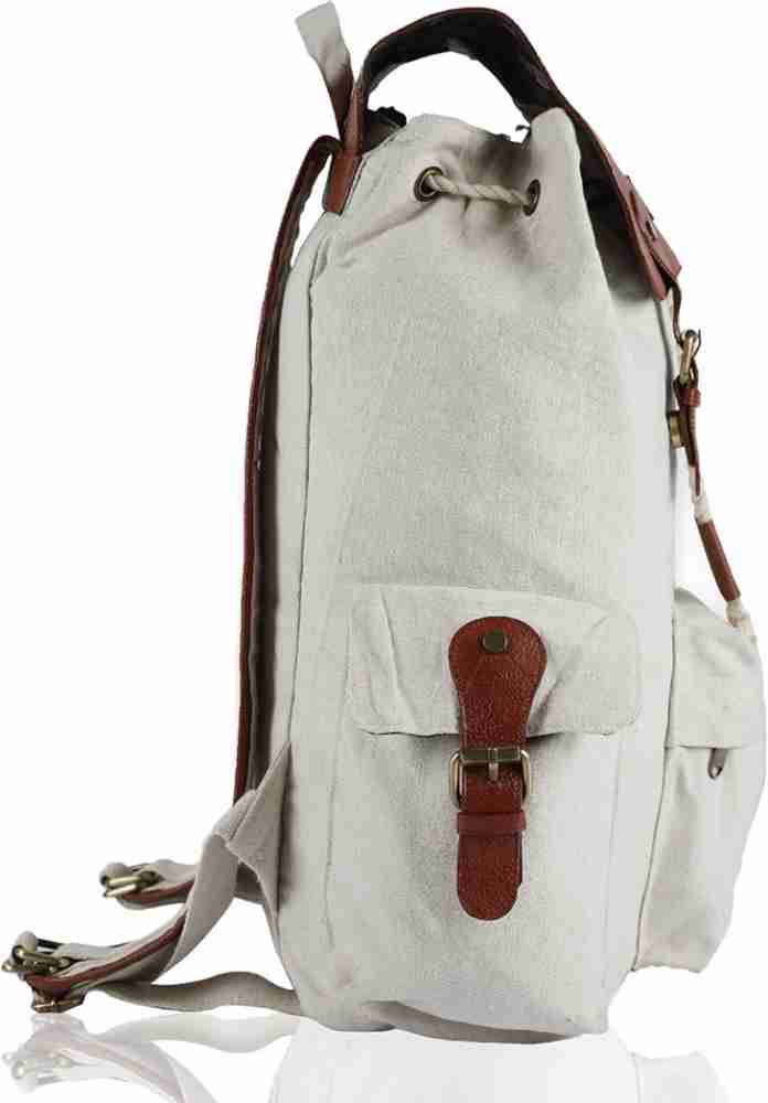 Earthy Fab Laptop Bag, Canvas Leather Material, Vintage Look. 16 Inch  Laptop Backpack. 30 L Laptop Backpack Cinnamon - Price in India