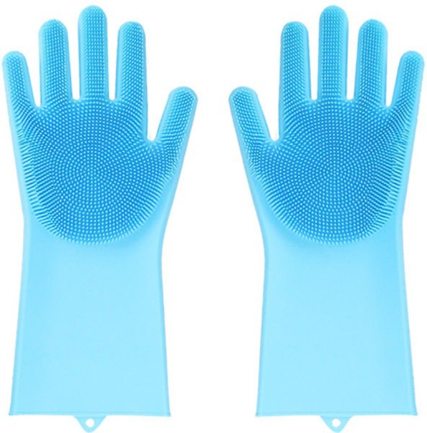 Magic Silicone Scrubber Rubber Cleaning Gloves Insulated Dishwashing  Kitchen Dish