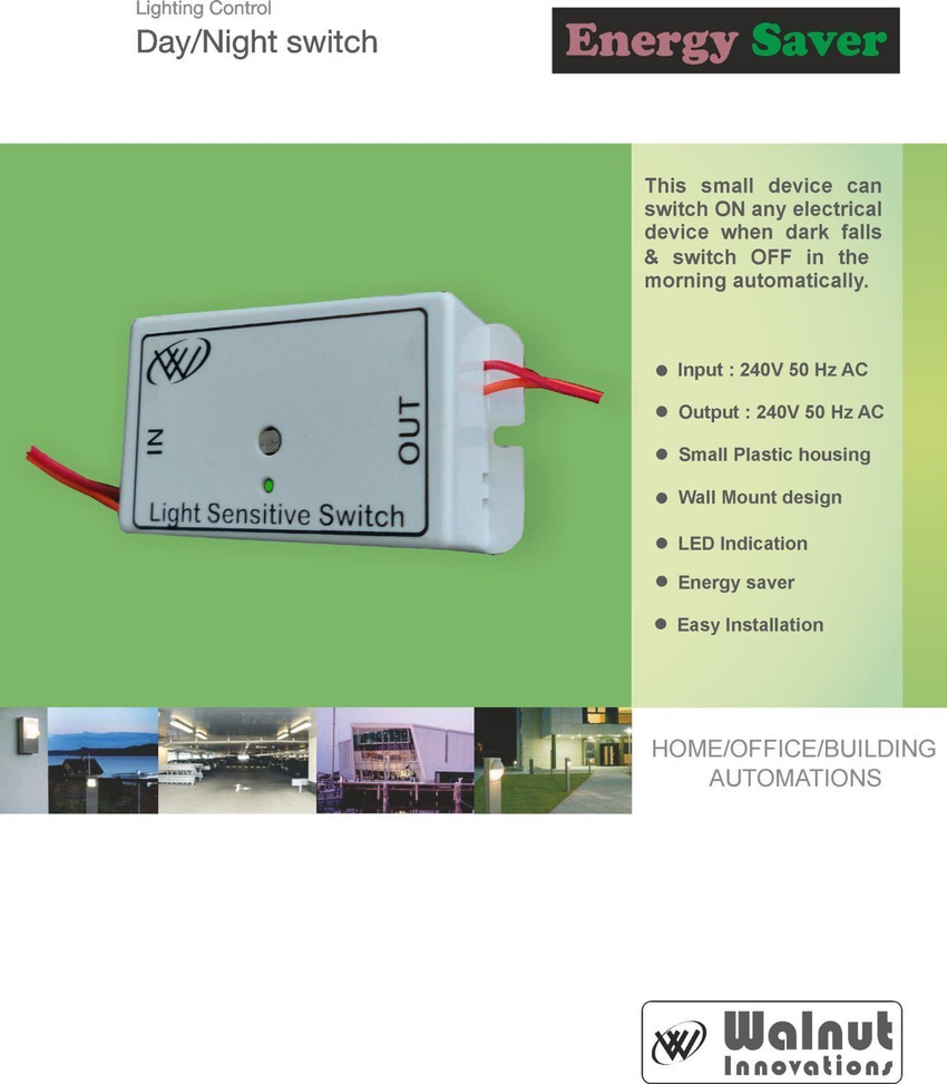 Walnut Innovations Combo of 2 Day Night Switch Light Sensor Switch