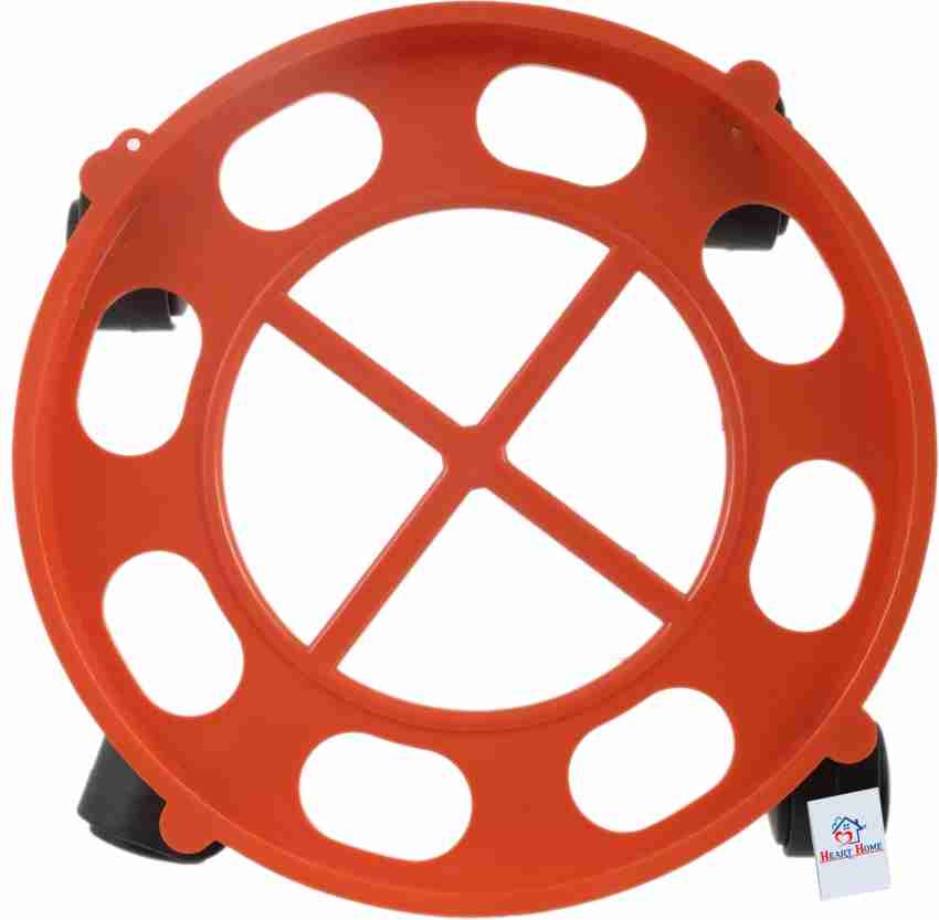 Heart Home LPG Cylinder Trolley Easily Movable Stand with Wheels
