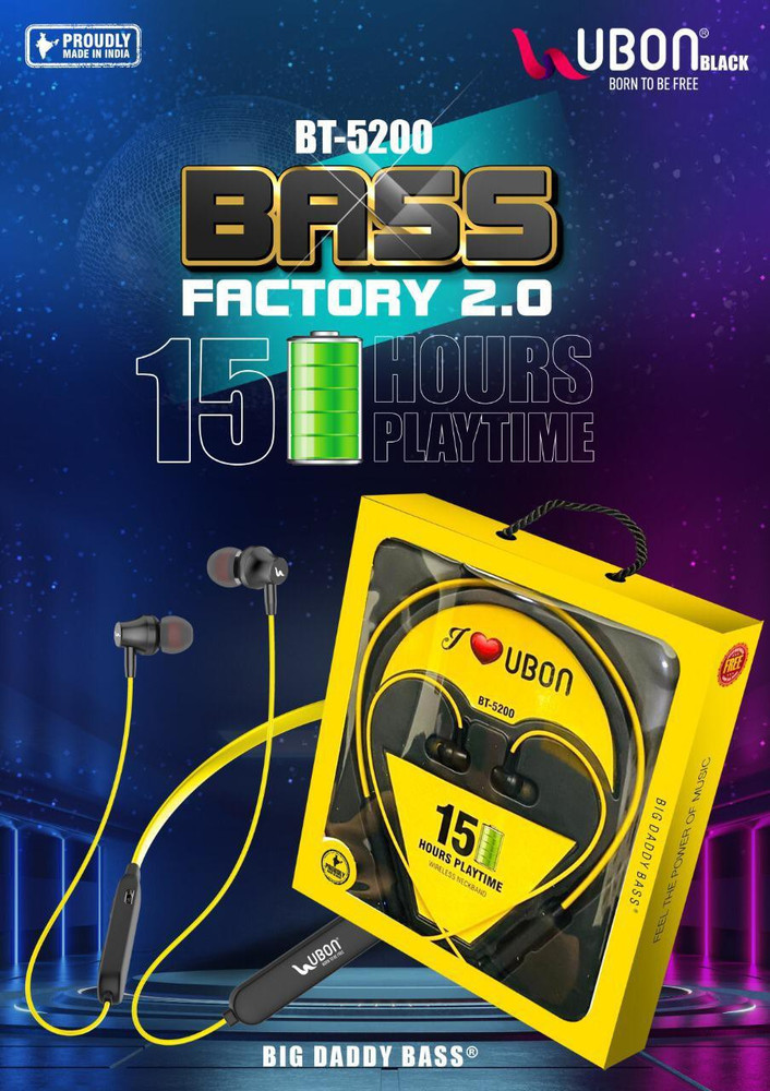 Ubon BT5200 Bass Factory 2.0 in Ear Earphone Bluetooth Price in India Buy Ubon BT5200 Bass Factory 2.0 in Ear Earphone Bluetooth Online Ubon Flipkart
