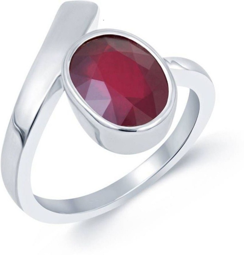 Ruby stone silver ring on sale price