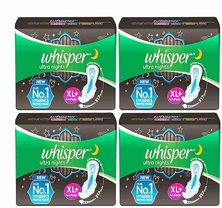 Whisper Ultra Soft Sanitary Pads - 50 Pieces (XL) and Whisper Ultra Night  Sanitary Pads for Women, XXXL+ 8 Napkins
