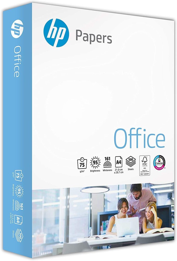 HP OFFICE PAPEL A4 75g/m2 Blanco 500 Hojas :: HP Store Uruguay