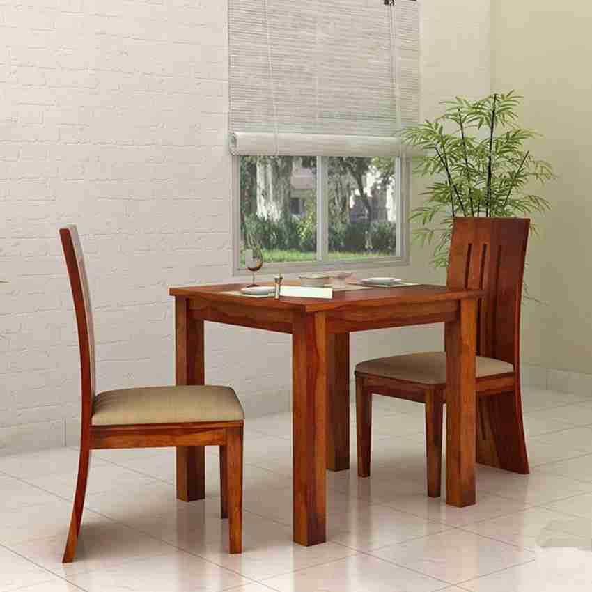 Wood Print 2 seater dining table set finish honey DIY Do It