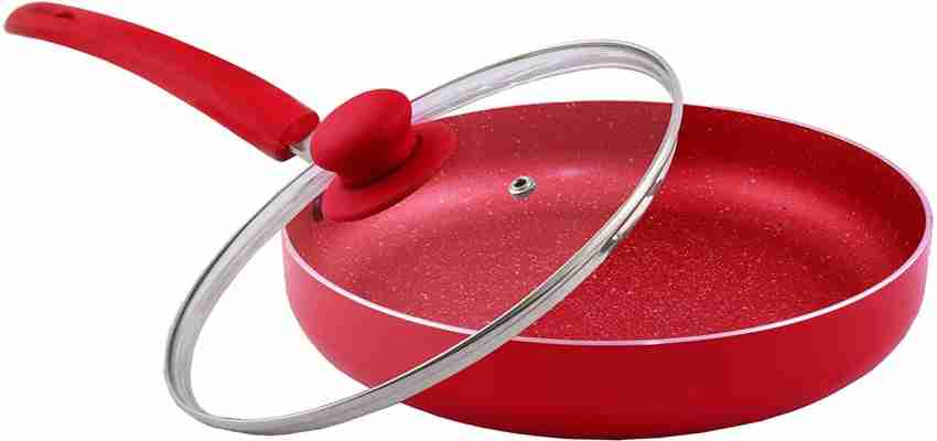 NIRLON Aluminium Induction Base Non Stick Cookware Fry Pan with Glass LID-24cm  Fry Pan 24 cm diameter with Lid 2 L capacity Price in India - Buy NIRLON  Aluminium Induction Base Non