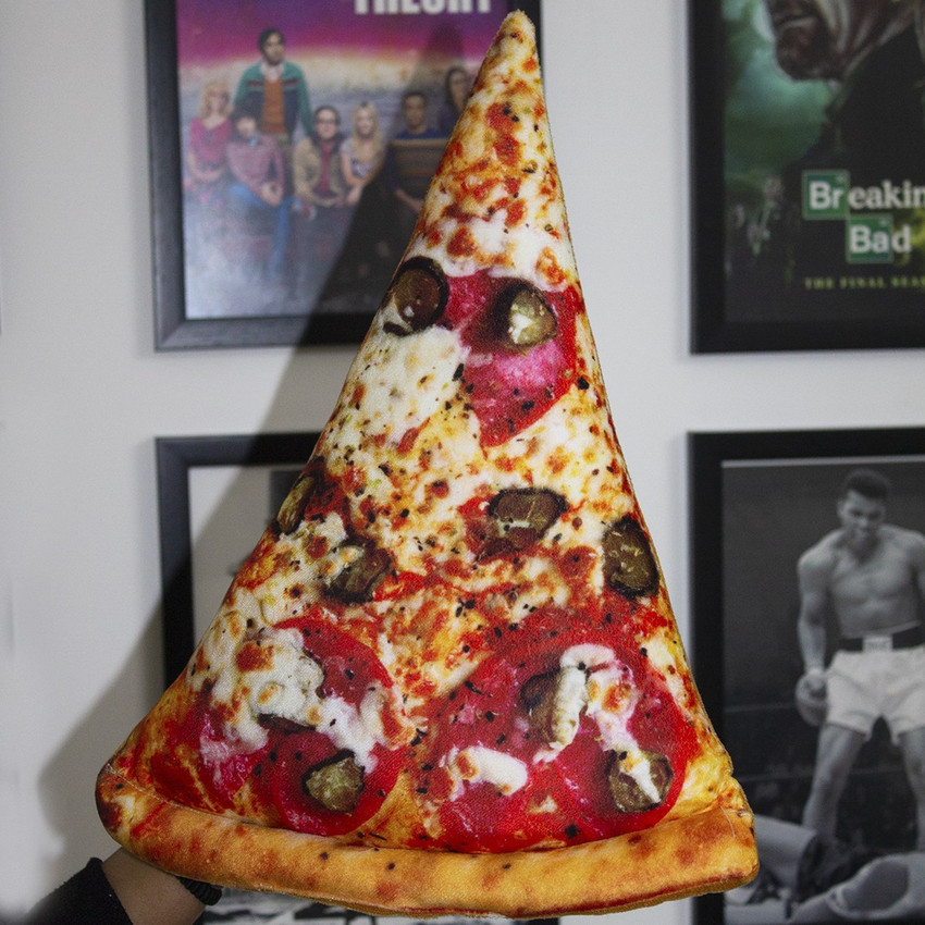 Pizza shaped shop pillow