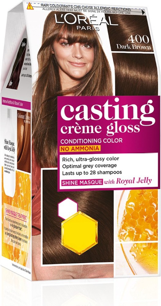 LOréal Paris SemiPermanent Hair Colour AmmoniaFree Formula   HoneyInfused Conditioner Glossy Finish Casting Crème Gloss Darkest  Brown 300 875g72ml  Amazonin Beauty