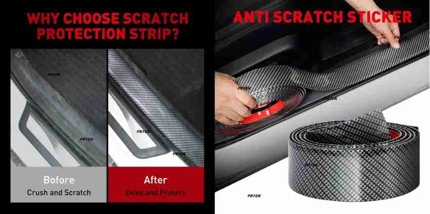 4D Carbon Fiber Trunk Protection Strip Rear Guard Bumper Sticker Panel  Protector