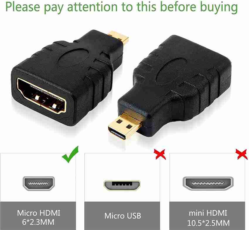 Lapster LAN Adapter HDMI Female Type A to Micro HDMI Male Type