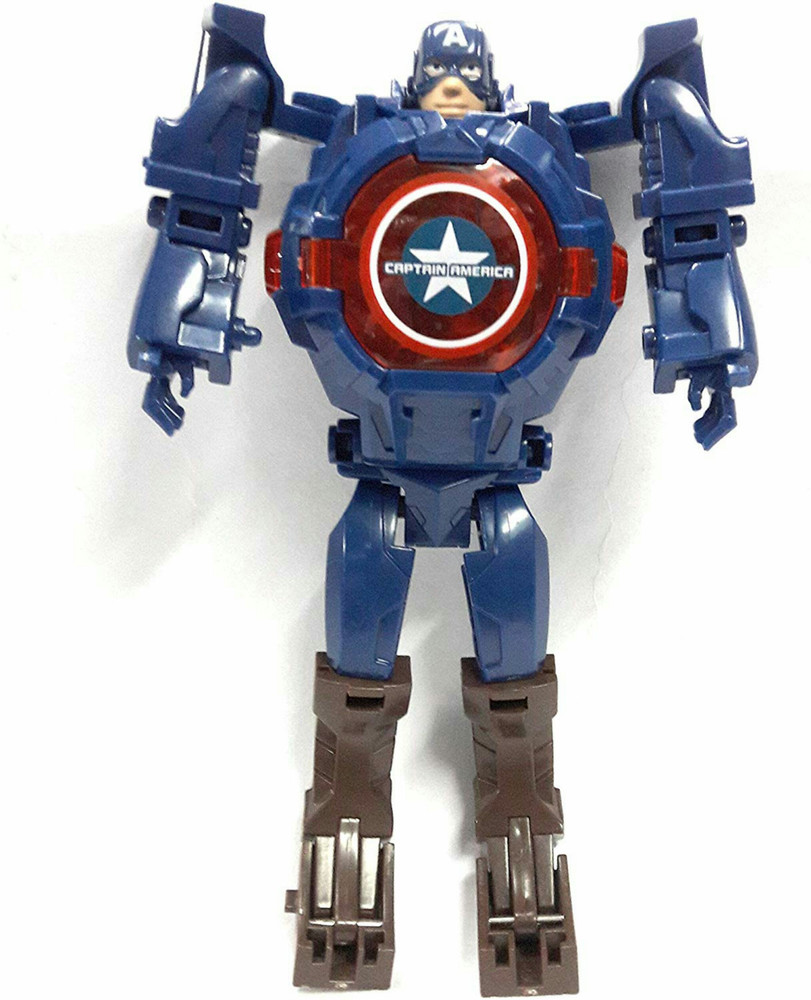 Pseudo Robot Toy Convert to Digital Wrist Watch for Kids Avengers