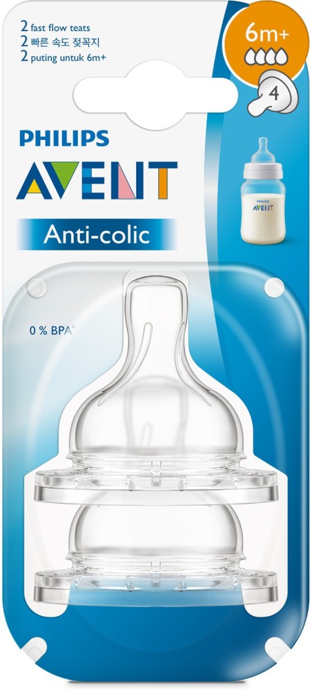 Philips Avent SCF634/27� ANTI COLIC TEAT FAST FLOW 4M+ Fast Flow Nipple  Price in India - Buy Philips Avent SCF634/27� ANTI COLIC TEAT FAST FLOW 4M+  Fast Flow Nipple online at