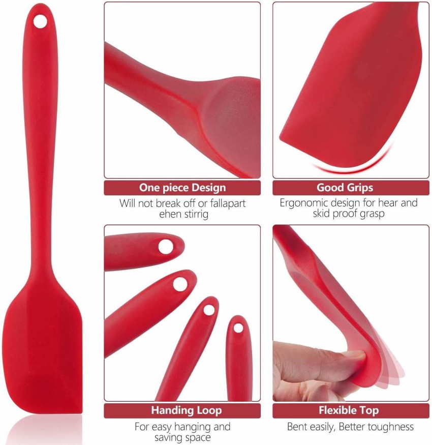 Silicone Nonstick Mixing Spoons Set 2, Heat Resistant Rubber