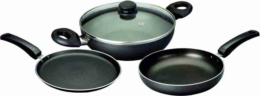 Usha Shriram 3 Piece Set, Non Stick Tawa, Non Stick Kadai