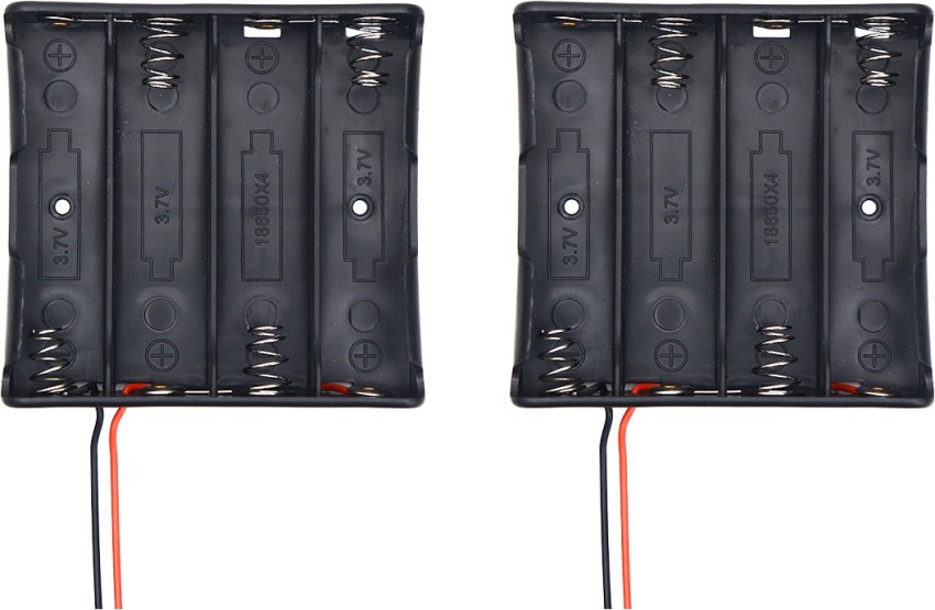 Electronic Spices 2PCS 18650 3.7V BATTERY 4 SLOTS BATTERY HOLDER BOX WITH  WIRE LEADS Electronic Components Electronic Hobby Kit Price in India - Buy Electronic  Spices 2PCS 18650 3.7V BATTERY 4 SLOTS