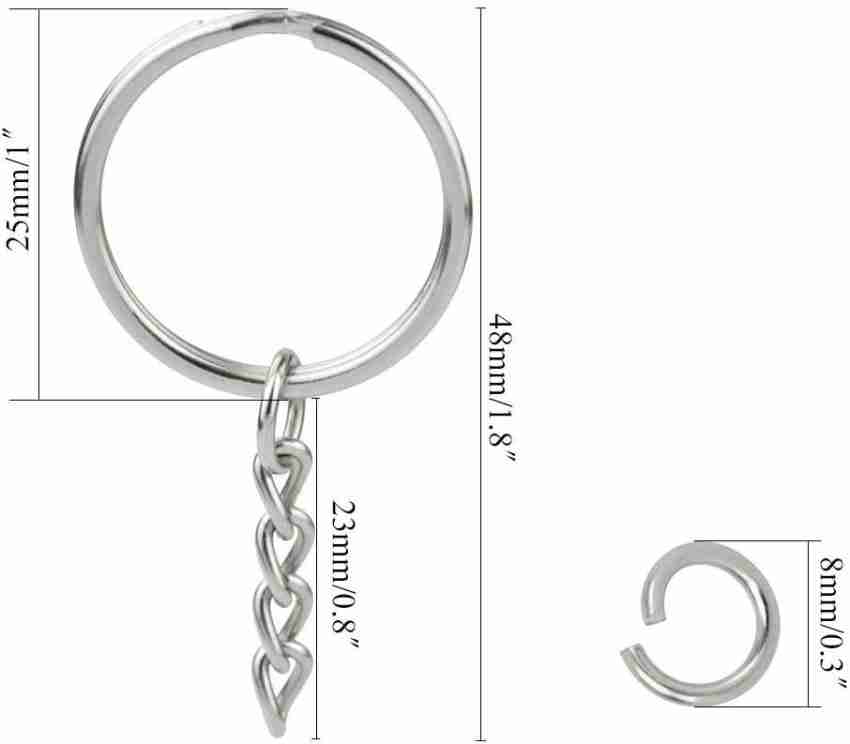 Stainless Steel Key Rings - 20 Pcs Round Split Key Rings for Keychains -  Metal Keychain Rings - Black 