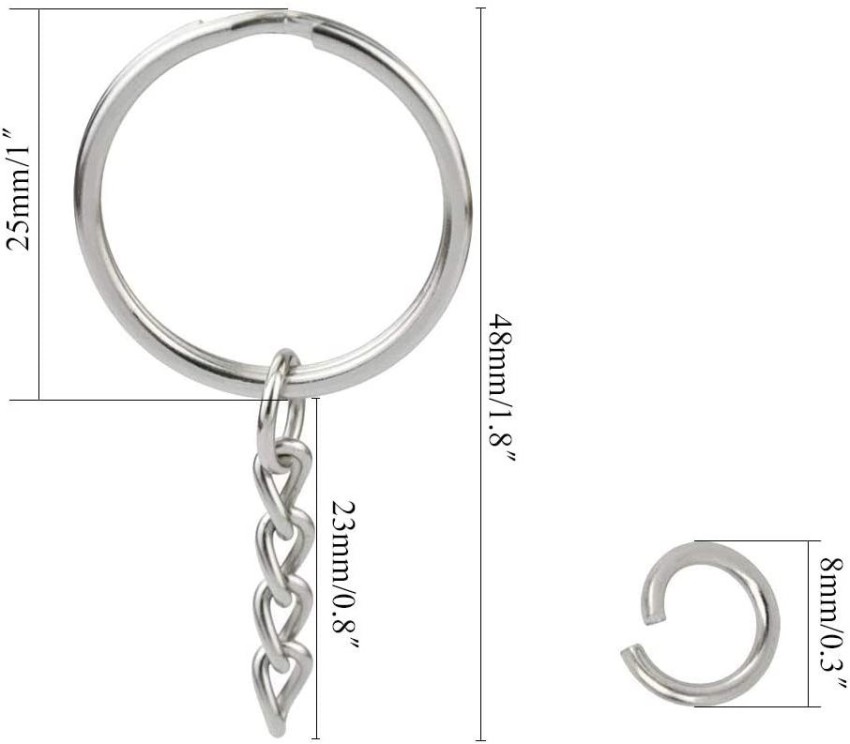 4/5'' Keychain Split Ring Metal Key Ring 50pcs Key Ring Key Fob Safety Ring  Small Key Chain Small Key Ring 