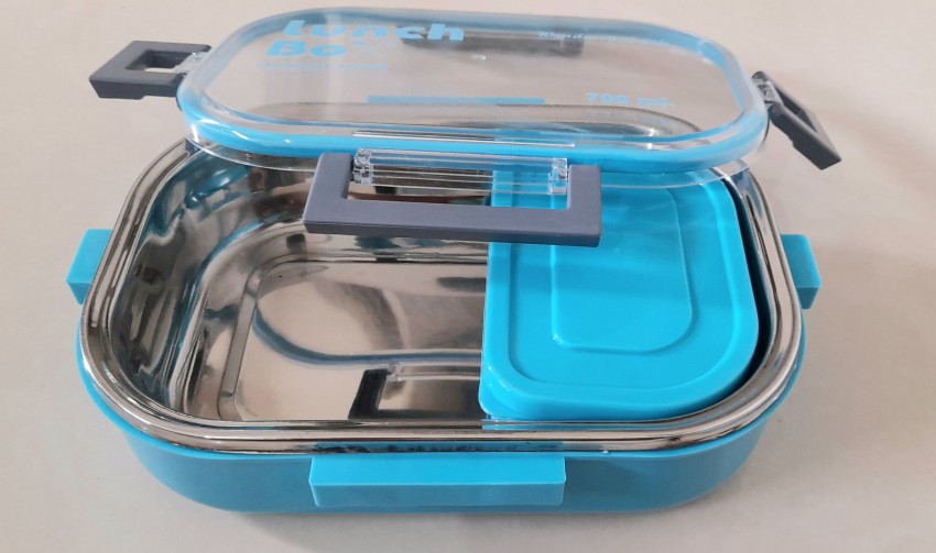 IDEAL PRIME Leak Proof Stainless Steel Insulated Lunch Box With Small  Veggie Box 900 ml Elegant Steel Thermoware Tiffin box For Office School  Kids