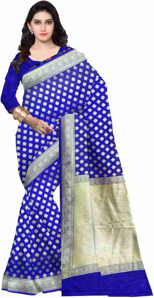 Buy RAMESHWARAM FABRICS Woven Banarasi Pure Silk Blue Sarees