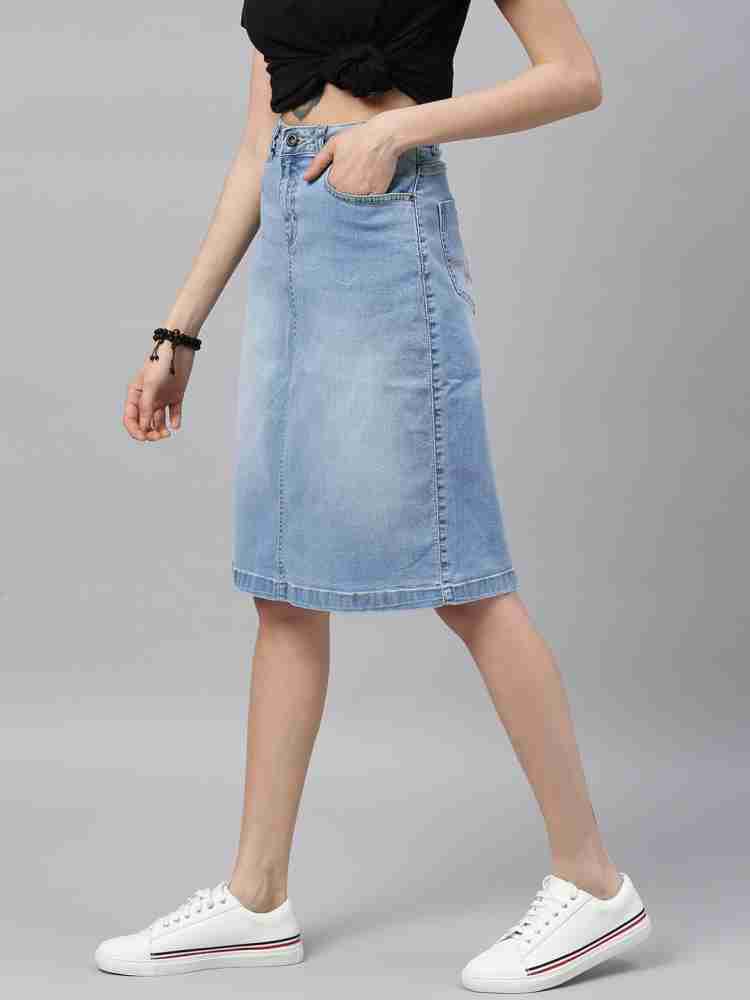 Knee length shop skirts flipkart