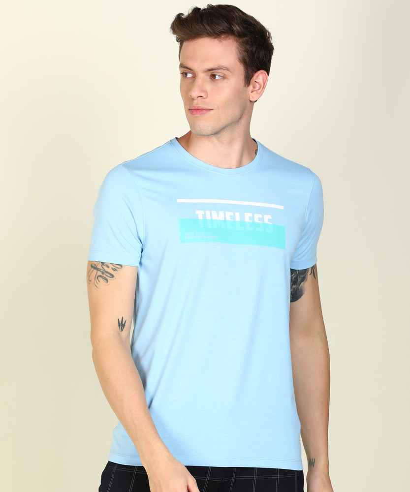 Spykar Printed Men Round Neck Blue T Shirt Buy Spykar Printed