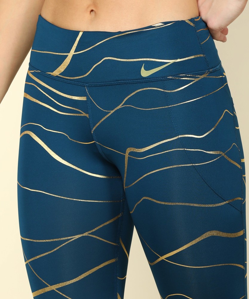 NIKE Printed Women Blue, Gold Tights - Buy NIKE Printed Women Blue, Gold  Tights Online at Best Prices in India