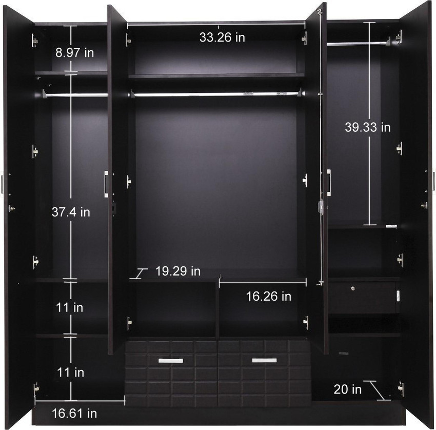 Godrej interio 4 door steel wardrobe sales