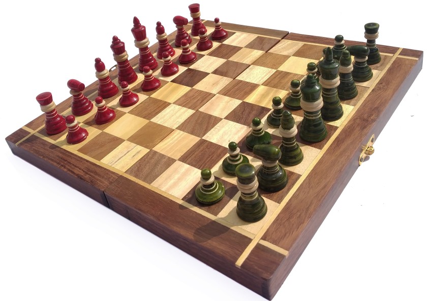 Wooden Folding Chess Board Set Adult Board Games Luxury Family