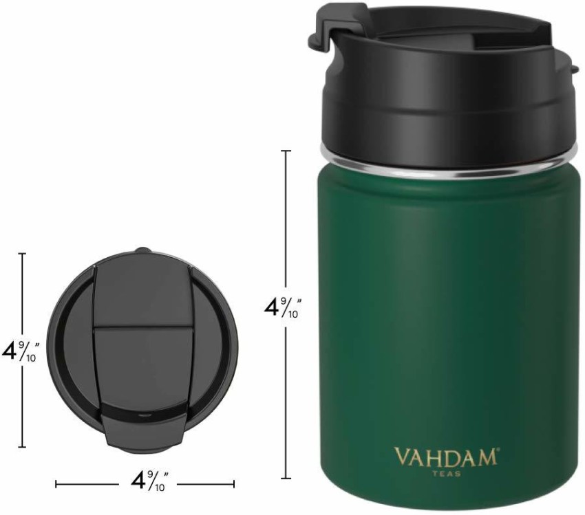 Vahdam, Stainless Steel Tumbler (8.8oz/260ml) Yellow | Leak-Proof, Vacuum Insulated, Double Wall | Sweat-proof Sipper Tumbler