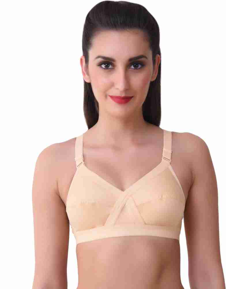 SK Dreams by Maroon Women's Cotton Polyester Y-Panel Full Support –  Non-Wired & Non-Padded Bra - Maroon Clothing