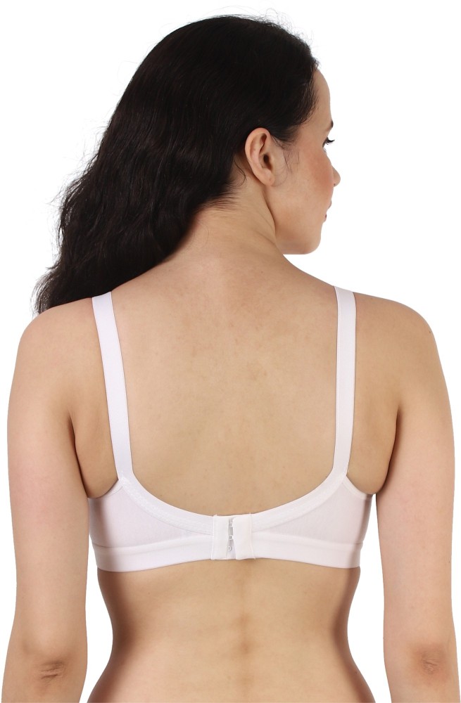 BEN COMM Mastectomy Cancer Pocket Cotton White B Cup Bra with Two Pad