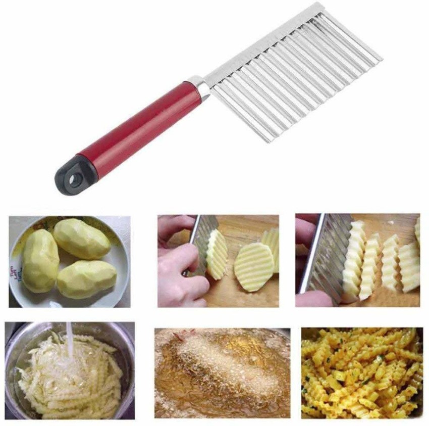 1pc Potato Chip Cutter, Potato Slice Cutter, Wavy Blade Potato