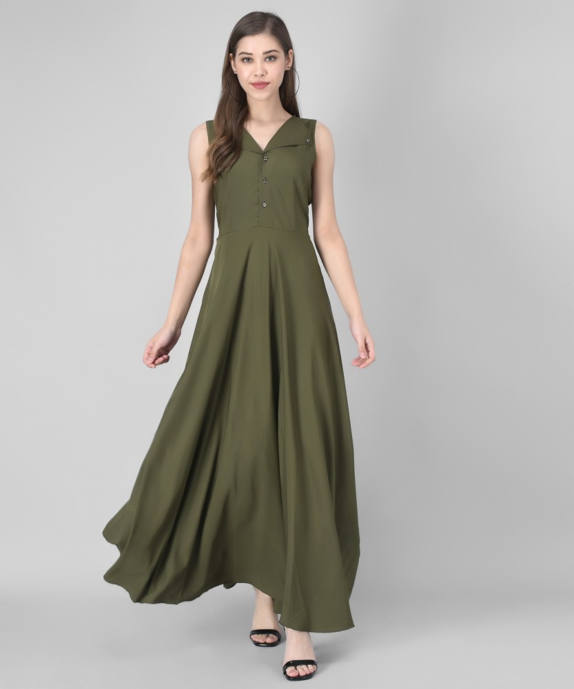 Monutexsurat Women Gown Green Dress  Buy Monutexsurat Women Gown Green Dress  Online at Best Prices in India  Flipkartcom