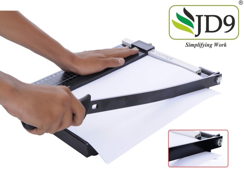 JD9 A4 PAPER CUTTEr BLACK Rubber Grip Guillotine Paper Cutter  - Guillotine Paper Cutter