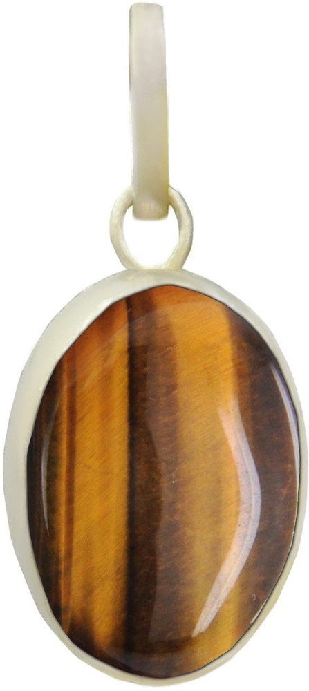 Takshila Gems Natural Tiger Eye Pendant in Silver 5.25 Ratti 4.72 Carat Lab Certified Silver Stone Silver Pendant Price in India Buy Takshila Gems Natural Tiger Eye Pendant in Silver