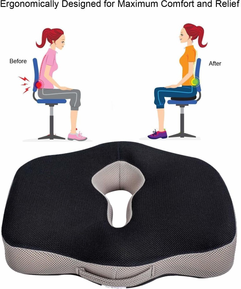 Orthopedic Donut Seat Gel Cushion Memory Foam + Cooling Gel Cushion Tailbone & Coccyx Memory Foam Pillow Pain Relief & Relieves Tailbone