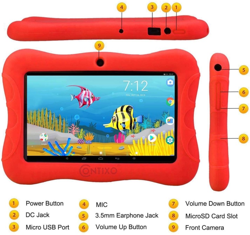 Contixo Kids Android 10 2 Gb Ram 32 Gb Rom 7 Inch With Wi-fi Only Tablet Red