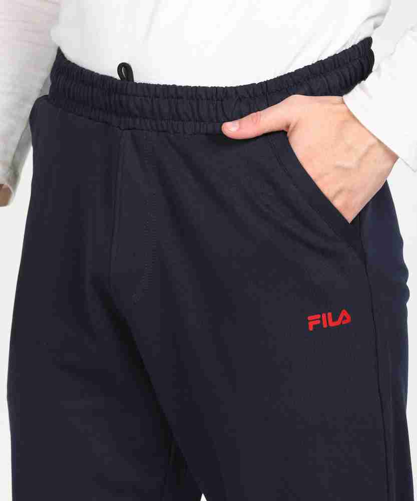 FILA Solid Men Dark Blue Track Pants - Buy FILA Solid Men Dark