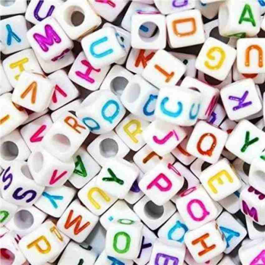 Number & Symbol Beads 6mm White (100 Pieces)