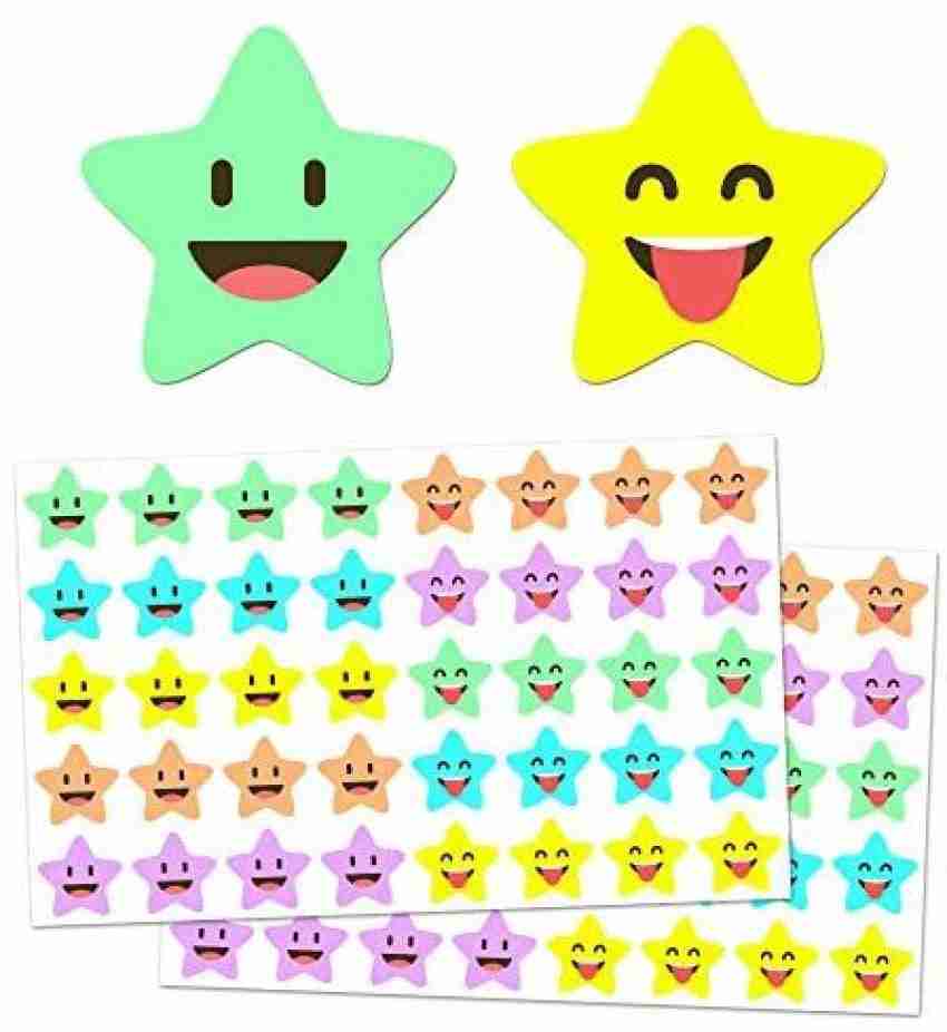 TownStix 1000 Pack, Happy Star Reward Stickers, 3/4, 10 Designs
