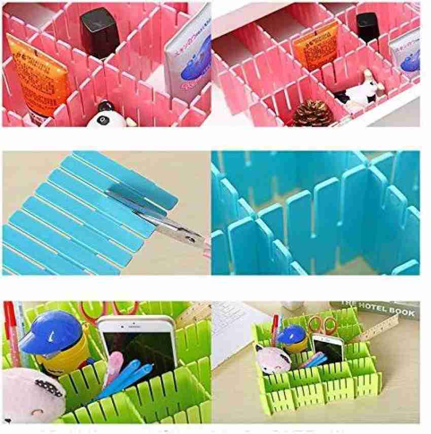 Inditradition Drawer Organizer, Dividers, Closet Storage Box |  Multi-Purpose, ABS Plastic, Multi-Color (Pack of 4)
