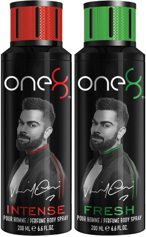 one8 by Virat Kohli Intense Fresh Deo Pack of 2 200ml x 2 Perfume Body Spray For Men